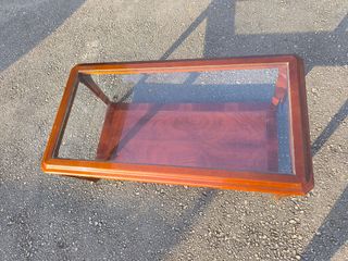 Mesa centro madera cristal
