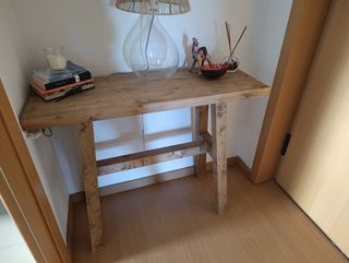 Mesa consola madera maciza 100x80x36cm