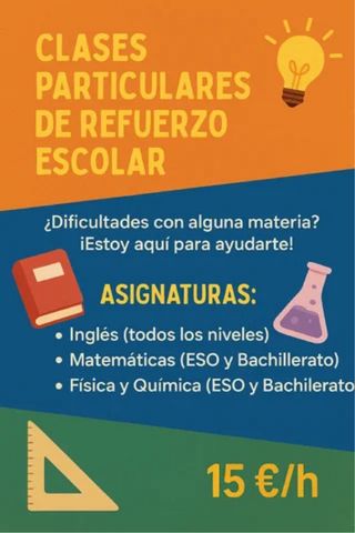 Clases particulares refuerzo escolar