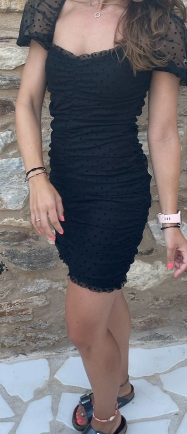 Vestido negro lunares - Talla S