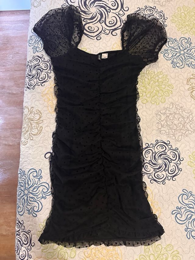 Vestido negro lunares - Talla S