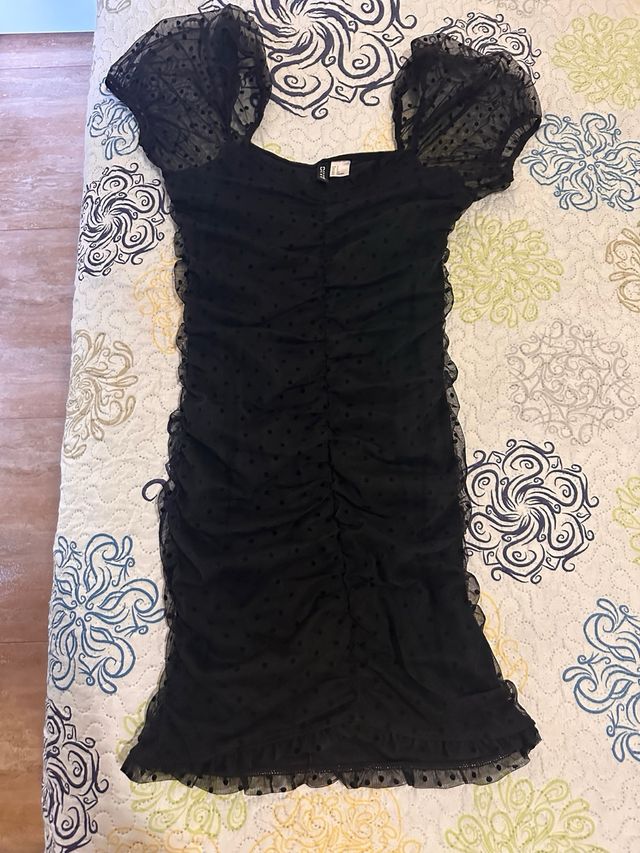 Vestido negro lunares - Talla S