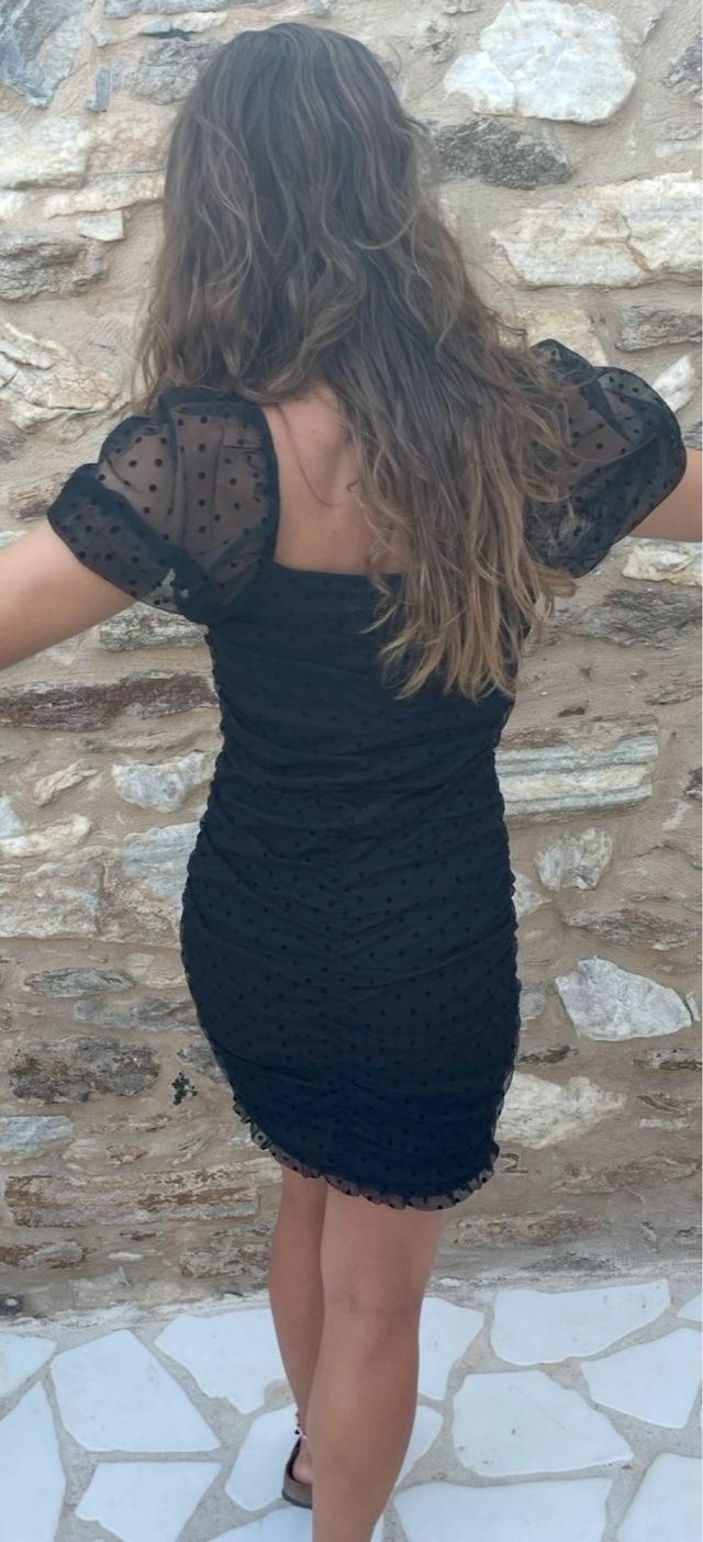 Vestido negro lunares - Talla S