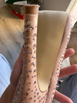 Tacones La Strada rosa brillantes