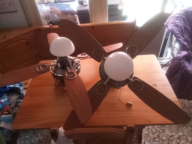 2 Ventiladores techo madera