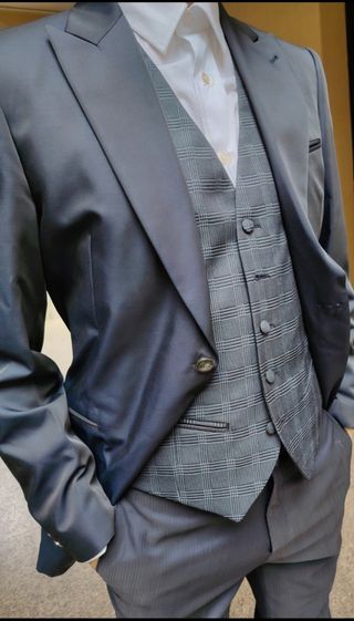Completo Elegante Andrea Versali Blu Grigio