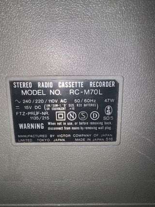 JVC RC-M70L Boombox Radio Vintage