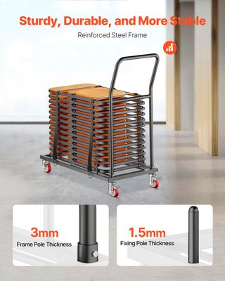 Carrello Porta Sedie Pieghevole 25 Sedie da 136 kg