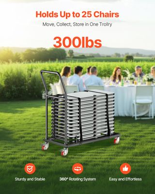 Carrello Porta Sedie Pieghevole 25 Sedie da 136 kg