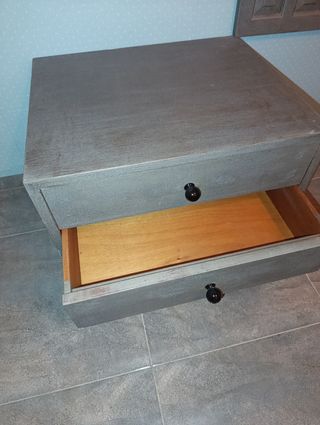 Cabecero cama + 2 mesitas noche estilo castellano