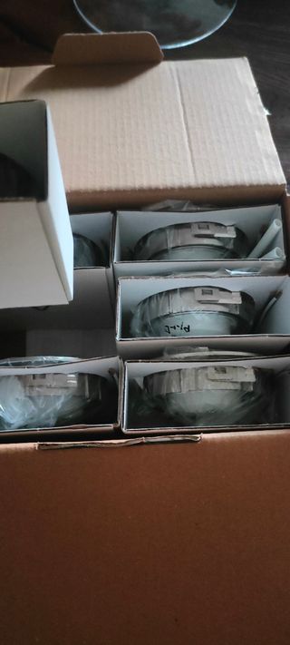 6 Faretti LED soffitto argento colore nickel