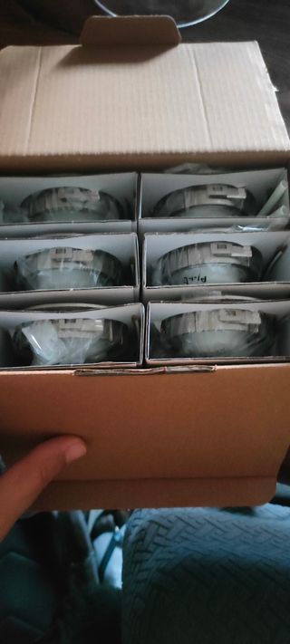 6 Faretti LED soffitto argento colore nickel