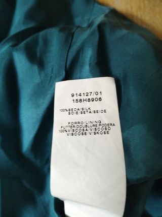 Top seda azul El Corte Inglés talla 46