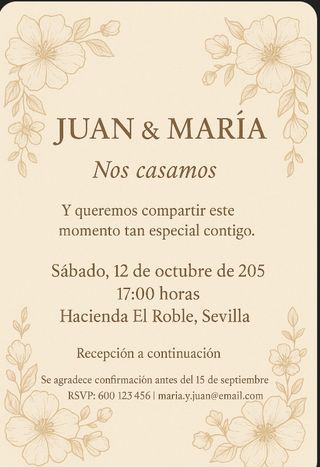 Invitaciones bodas, cumpleaños etc