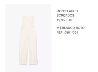 Mono Zara Bordado Blanco roto - M