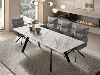 Mesa Comedor Extensible - Porcelana Blanca