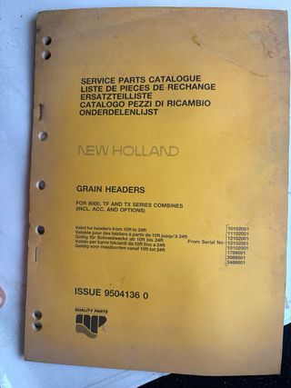 Manuales cosechadora New Holland 8000