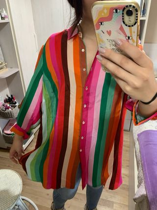 Blusa multicolor rayas L