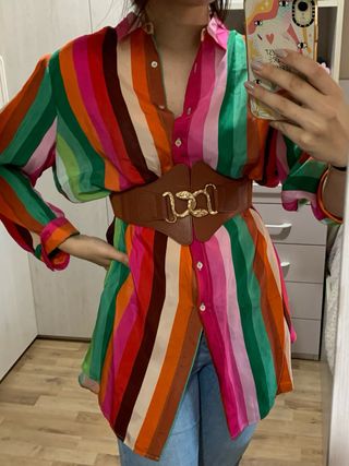 Blusa multicolor rayas L