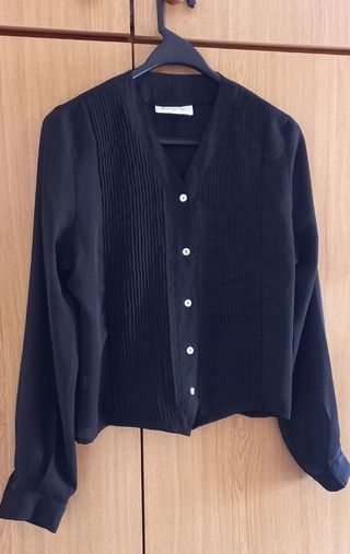 Blusa negra seda