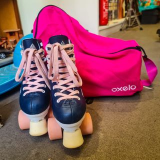 Patins Infantis Oxelo Quad Roller com Bolsa