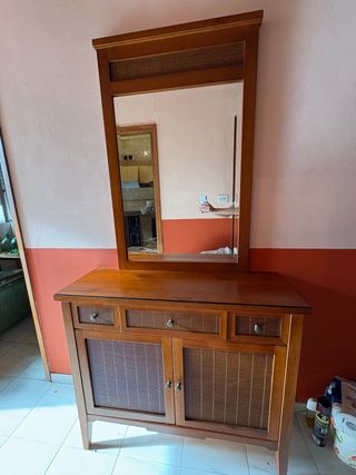 Mueble espejo madera marrón