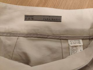 Falda plisada beige Zara M