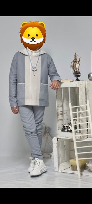 Traje comunión niño - Beige azul claro