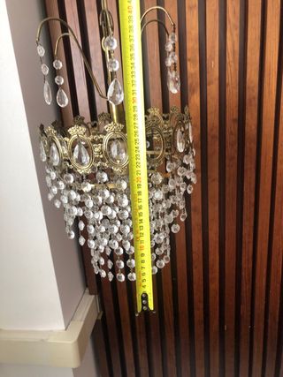 Lampara techo bronce & cristales