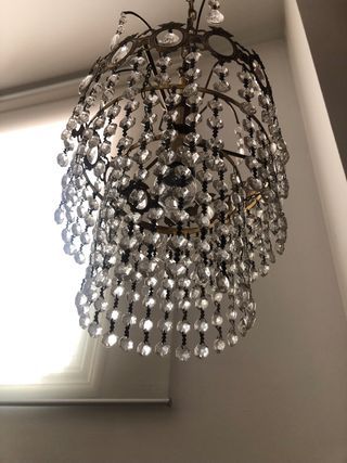 Lampara techo bronce & cristales