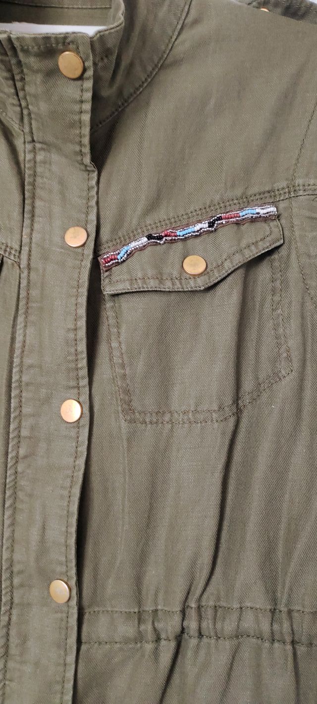 Stradivarius chaleco sin manga vaquero verd