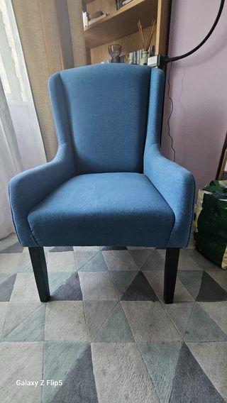 Butaca azul de tela