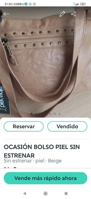 OCASION BOLSO PIEL AUTENTICO HECHO A MANO