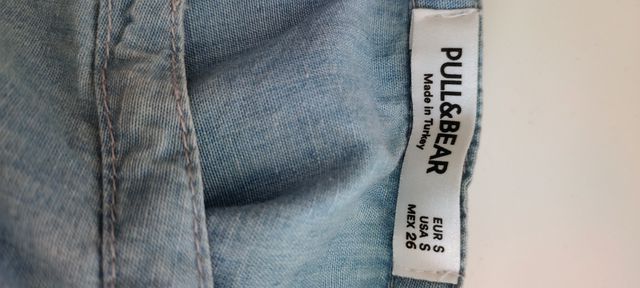 Pull&Bear S-Vestido corto vaquero,espalada abierta