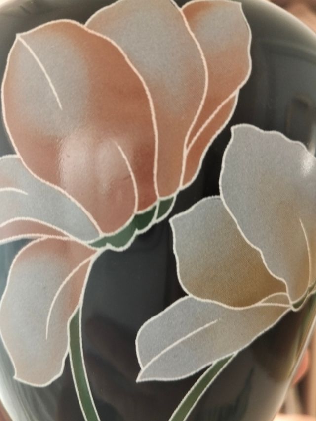 Jarrón porcelana - Flores rosas