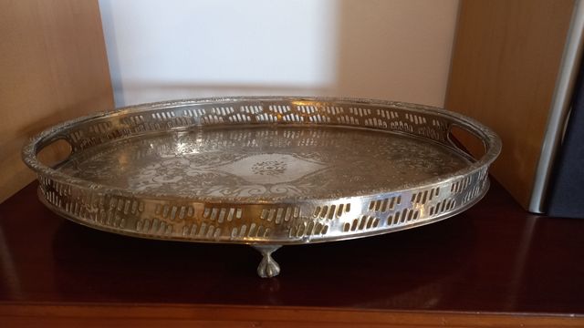 Bandeja oval plata metal