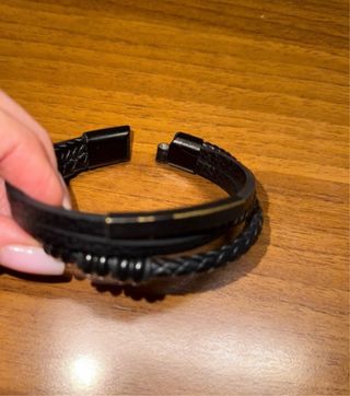 Braccialetto uomo nero - pelle