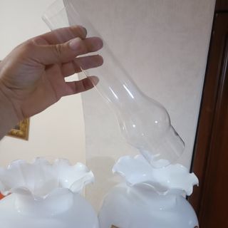 2 Lumi identici - Ceramica bianca oro e ottone