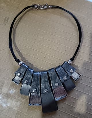 Gargantilla negra | Acero & nácar