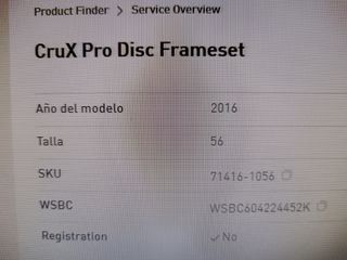 Bicicleta Specialized Crux talla 56