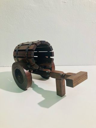 Carrito y botellero de madera porta vinos