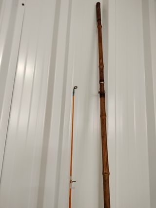 Caña Pesca bambú vintage + otra caña extensible