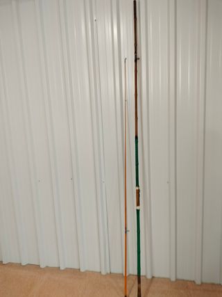 Caña Pesca bambú vintage + otra caña extensible