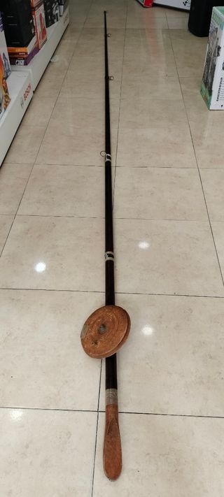 Caña Pesca bambú vintage + otra caña extensible