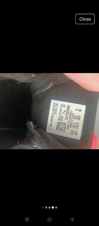 Zapatillas Puma negras y doradas t38