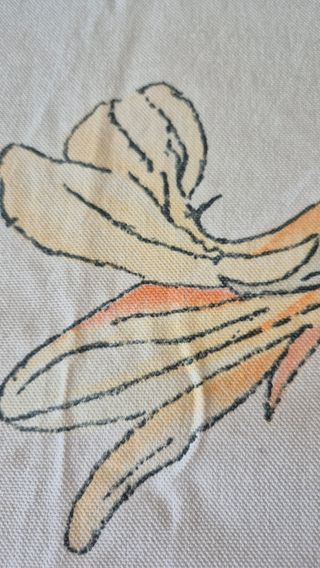 Cortina loneta de algodón flores - Beige/Rosa