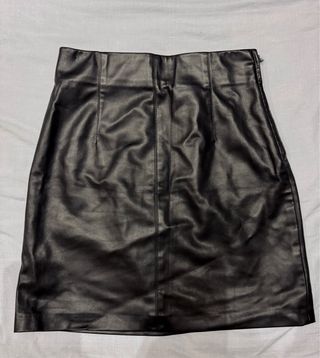 Falda negra cuero - Mini