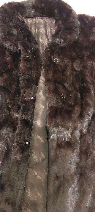 Abrigo piel bisonte marrón XL