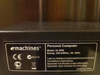 Cpu eMachines EL1850 sin disco duro