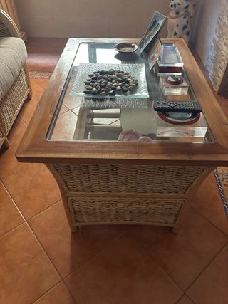 Juego sofás y mesa de mimbre Emiratos Árabes